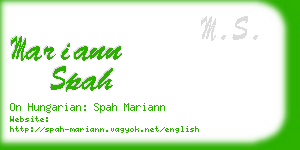 mariann spah business card